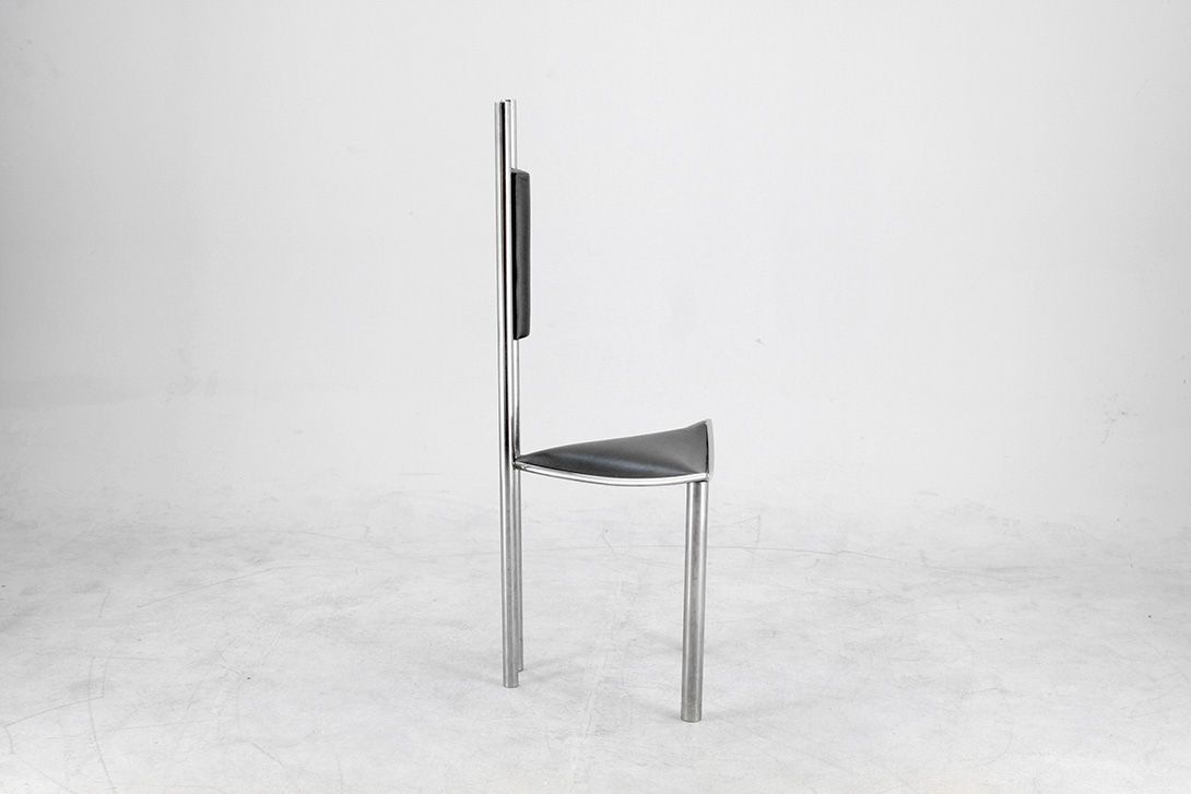 Foto Black Leather Memphis Design Chair