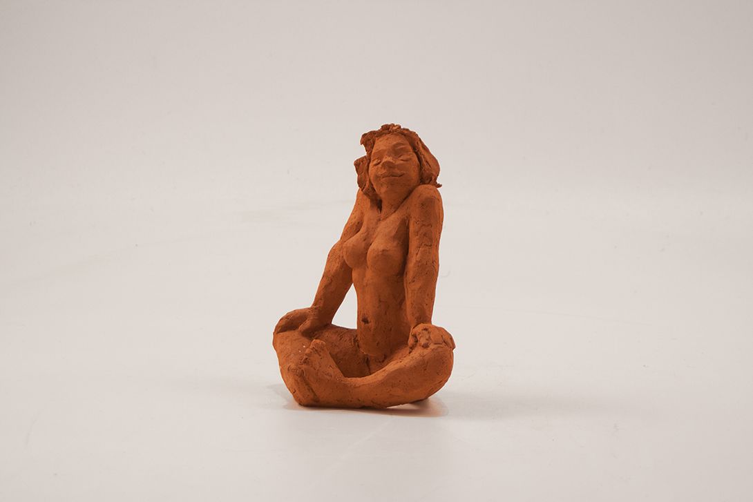 Foto Sculpture Female Nude Clay Burned h17