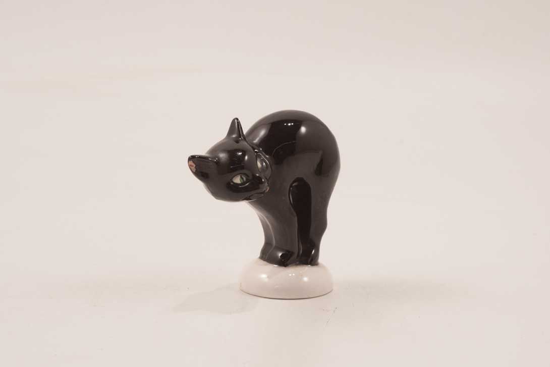Foto Porcelain Cat Arched Back Vase h10x10x6