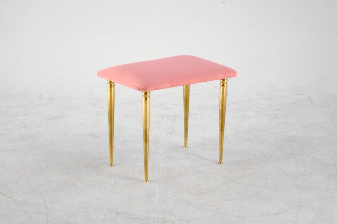 Foto Rose Seater Stool with Golden Metal Legs h43x51x37