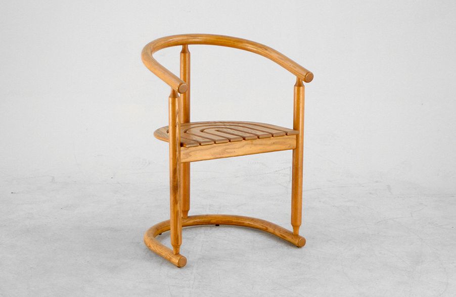 Foto Wooden Design Curved Armchair h74x46x53