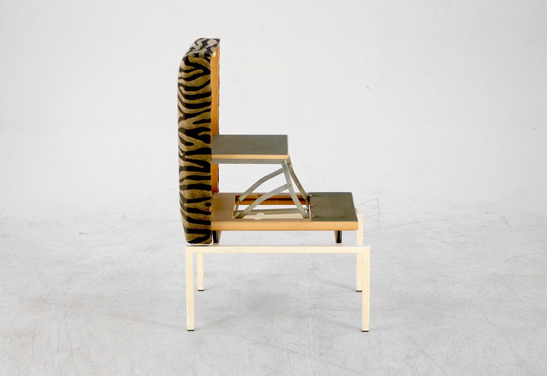 Foto Zebra Pattern Stool with Steps Incorporated h40/86x55x40