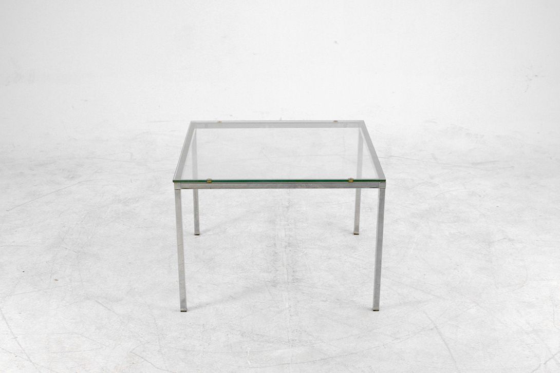 Foto Clear Glass Side Table with Metal Frame h45x65x65