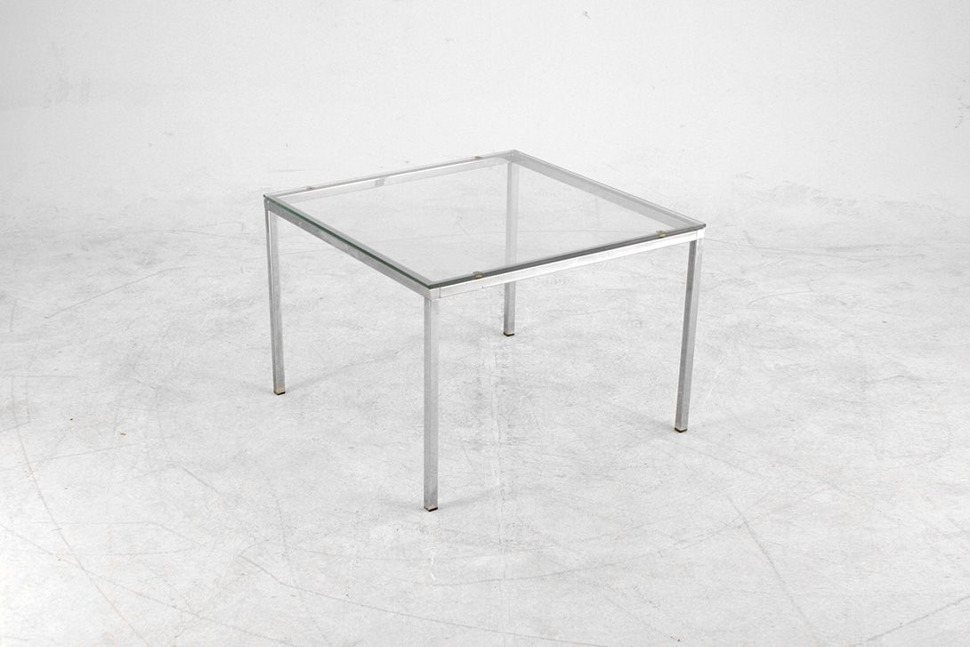 Foto Clear Glass Side Table with Metal Frame h45x65x65