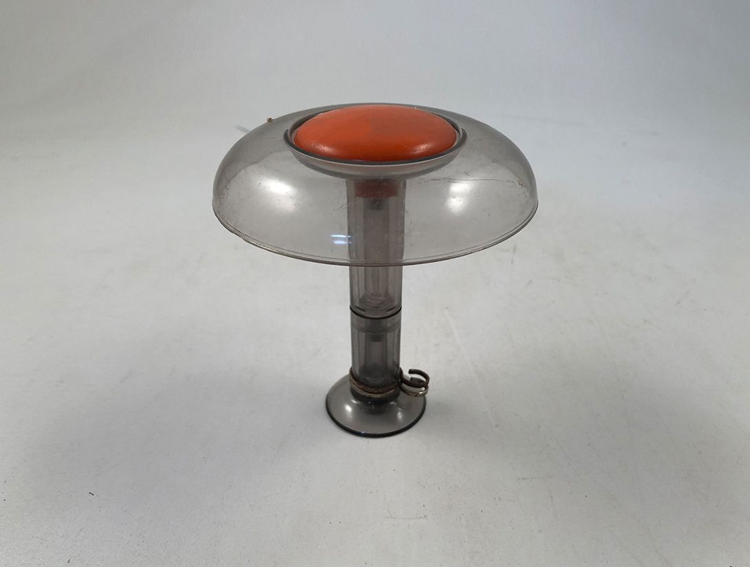 Foto Round Plastic Wardrobe Hook 1970 with Orange Dot 12x10cm