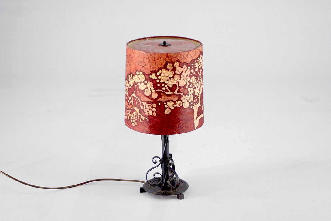 Foto Tree Print on the Cap and Metal Based Table Lamp h49