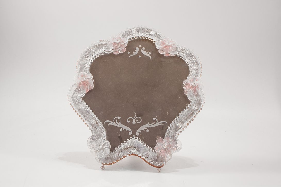 Foto Venetian Five Rose Flower Murano Make-Up Mirror 1920 h33x32