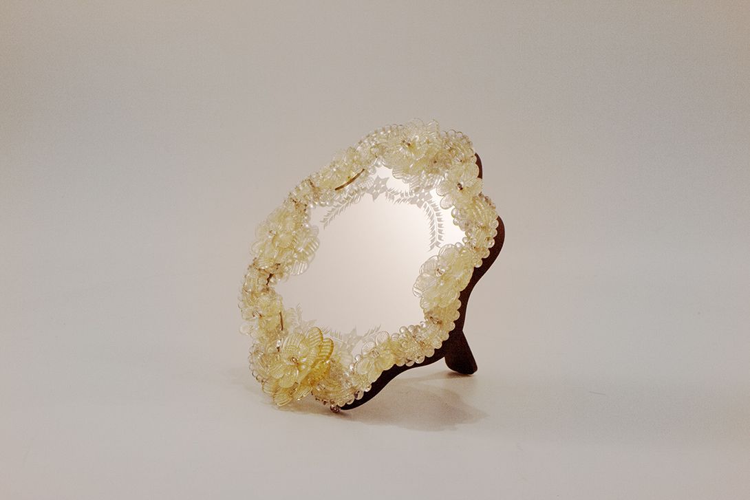 Foto Yellow Flower Murano Make-Up Mirror h24x30cm
