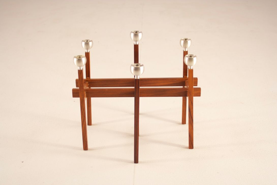 Foto Wooden Candle Holder Denmark 1956