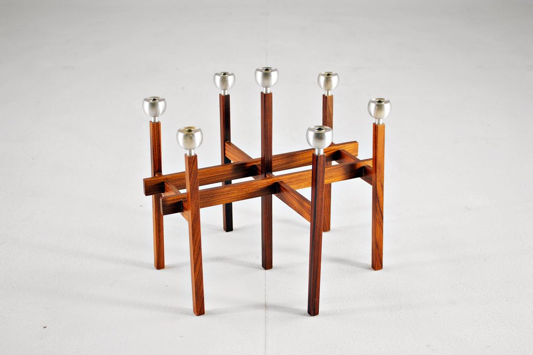 Foto Wooden Candle Holder Denmark 1956