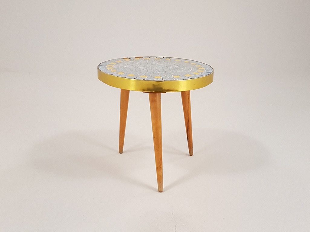 Foto Blue Mosaic Side Table GDR 1958 h27x30