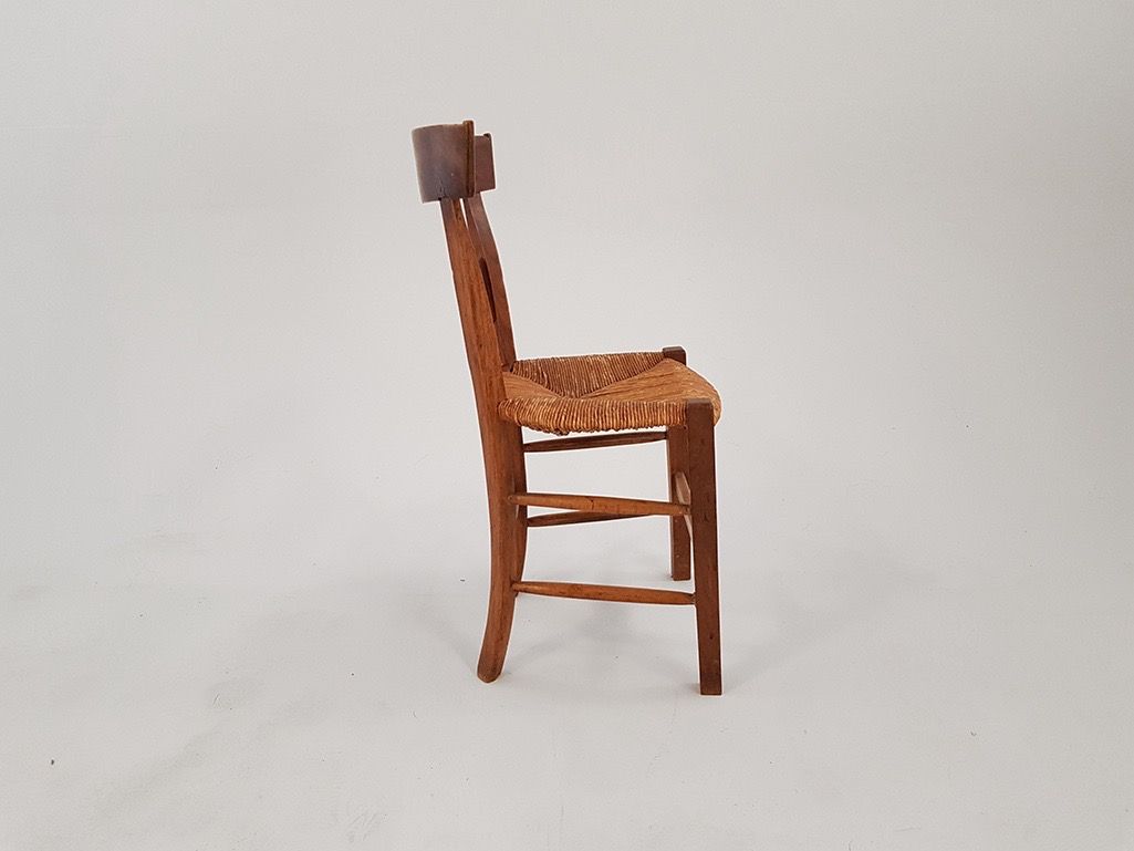 Foto Wooden Chair with Sisal Seat Provence 1960