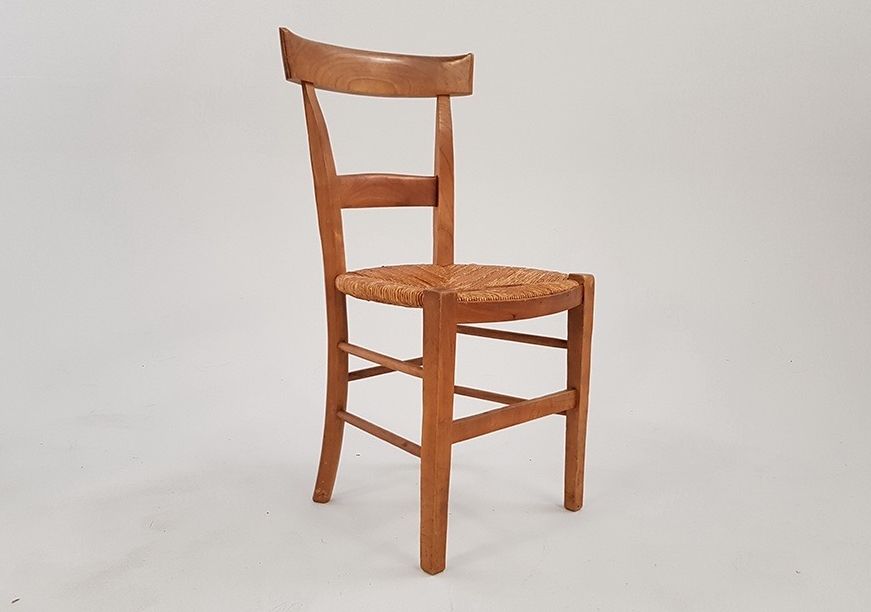 Foto Wooden Chair with Sisal Seat Provencale 1959