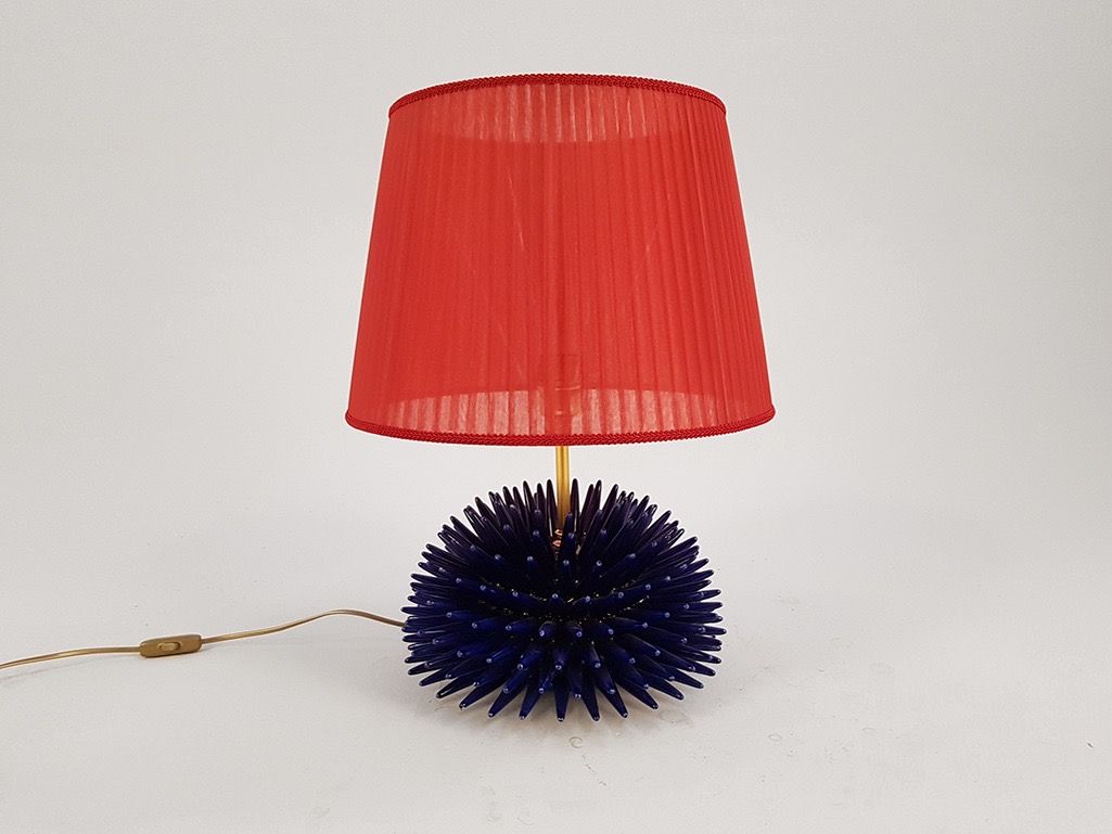 Foto Red Table Lamp Seeigel Amalfi 1975 h55