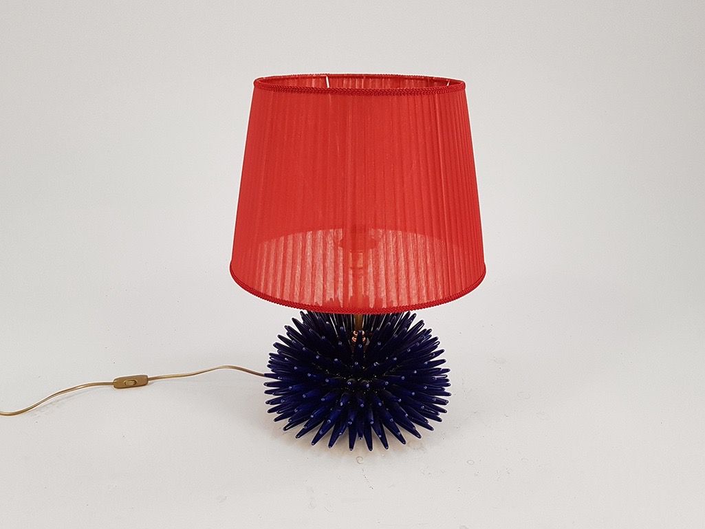 Foto Red Table Lamp Seeigel Amalfi 1975 h55