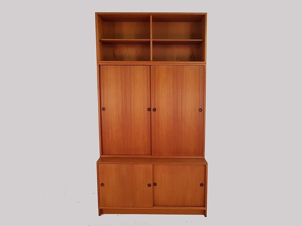 Foto Big Teak Cabinet with Shelves Denmark 1962 h250x54x135
