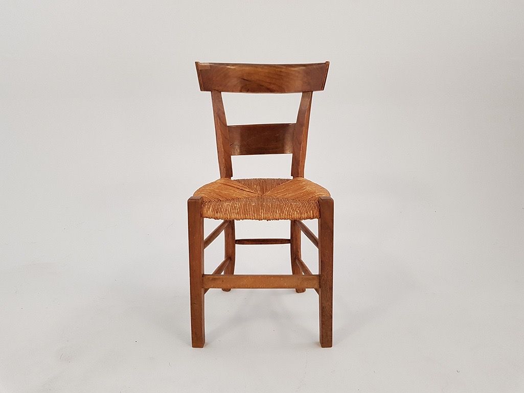 Foto Wooden Chair with Sisal Seat Provence 1960