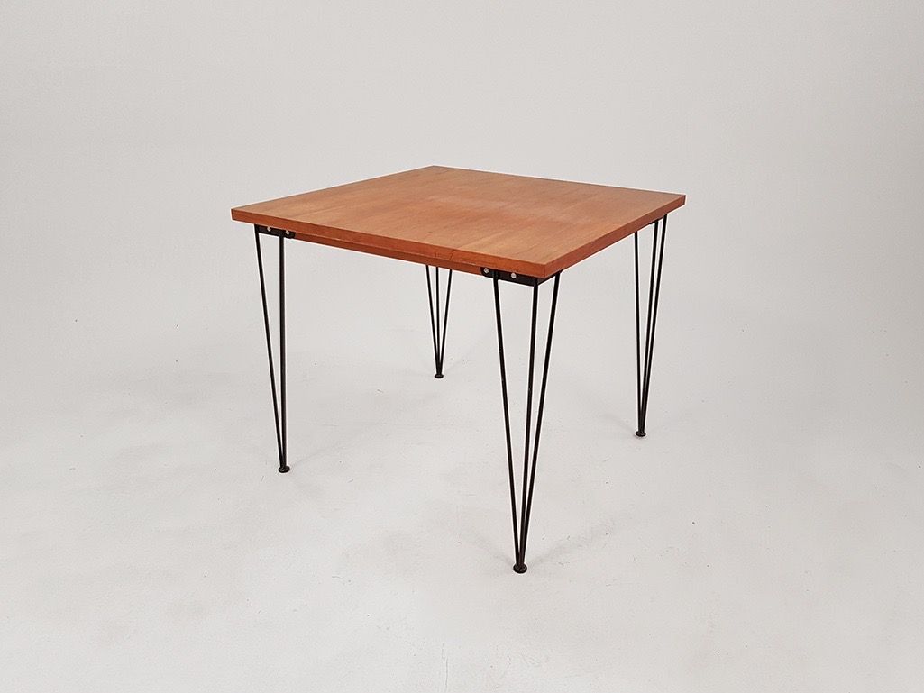 Foto Table with Wooden Table Top h70x80x80