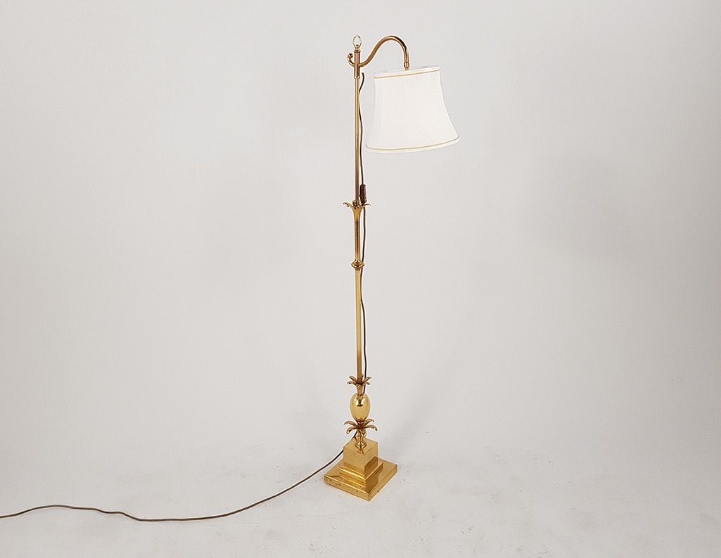 Foto Golden Floor Lamp with White Lamp Shade h162 G2
