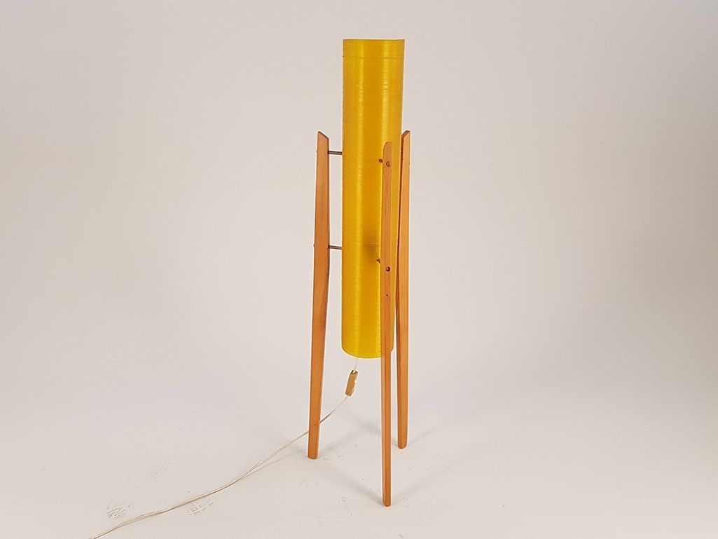 Foto Floor Lamp with Plastic Column Shade GDR 1965 h118