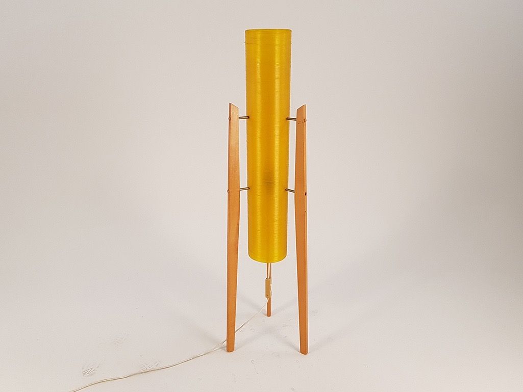 Foto Floor Lamp with Plastic Column Shade GDR 1965 h118