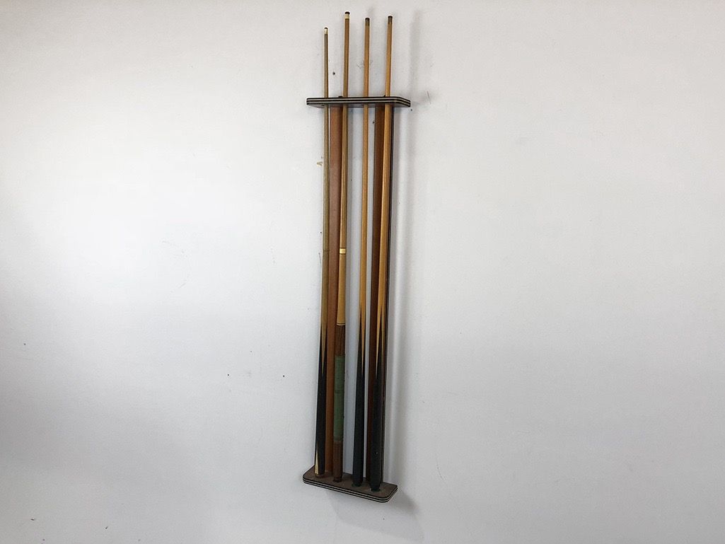 Foto Billard Cue Holder with Antique Cues France 1925 h145x31x9