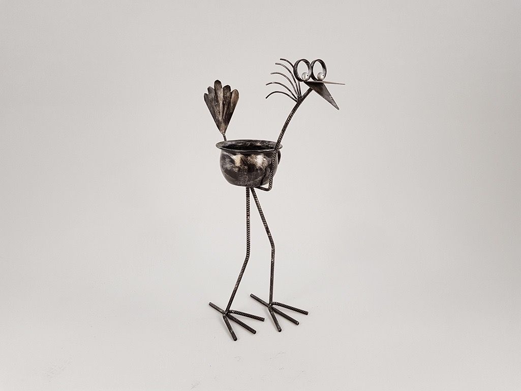 Foto Metal Rooster Flower Pot France 1970 h91