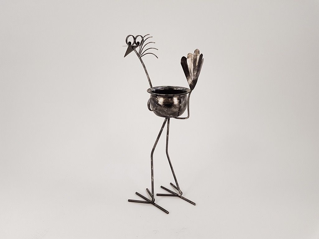 Foto Metal Rooster Flower Pot France 1970 h91