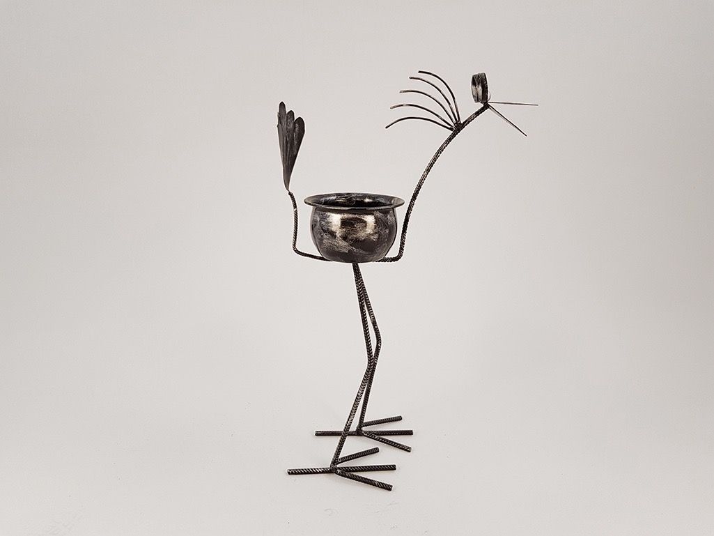 Foto Metal Rooster Flower Pot France 1970 h91