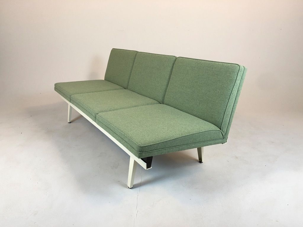 Foto Herman Miller Steelpipe Sofa with Green Upholstery USA 1965