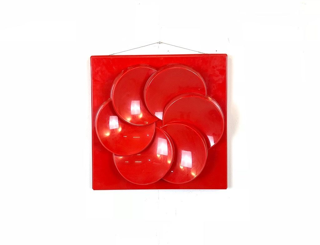 Foto Red Wall Decoration Circles h55x55