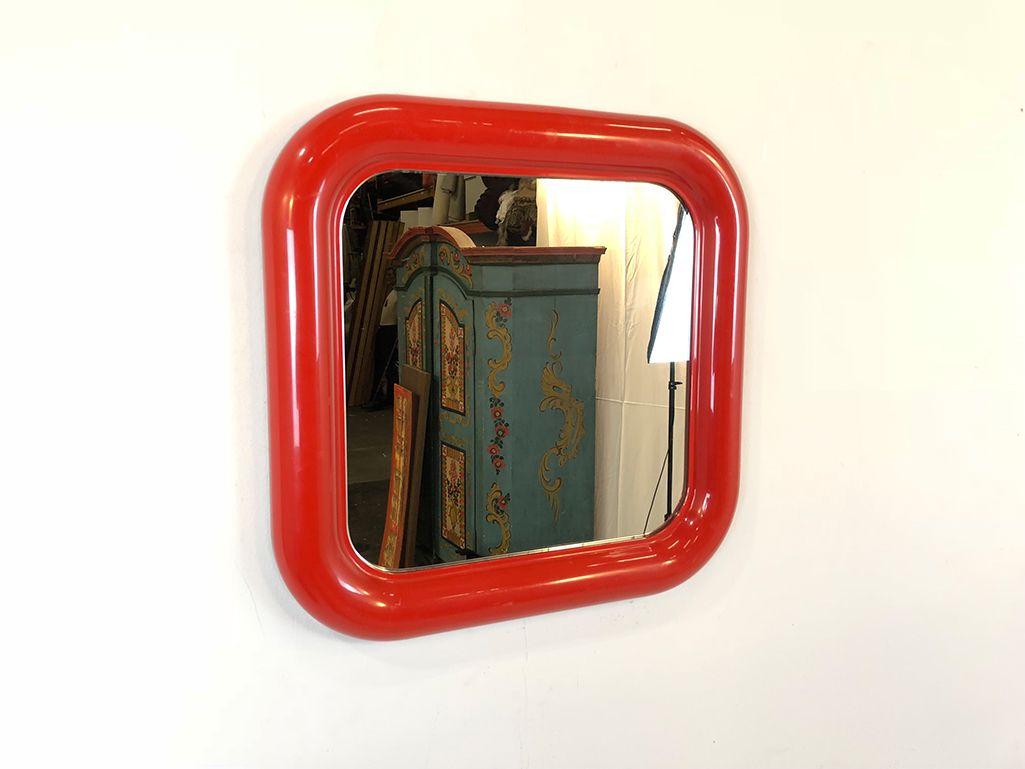 Foto Red Mirror with Rounded Corners h60x60