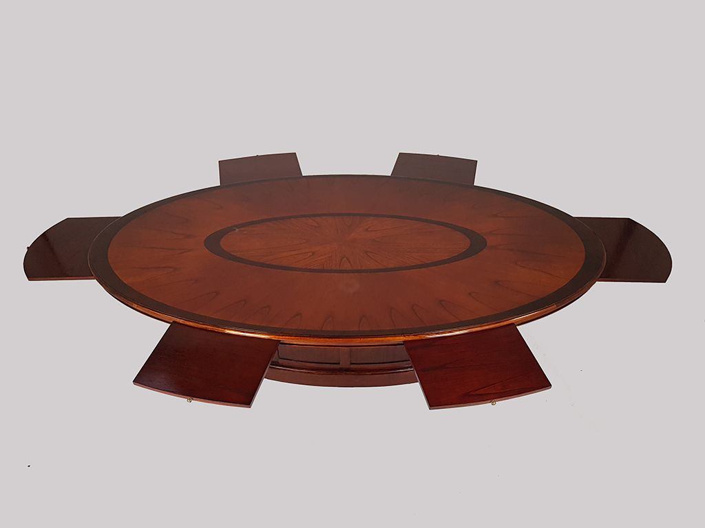 Foto Art Deco Conference Table with Pullout Side Tables, Bohemia 1930 h78x238x120