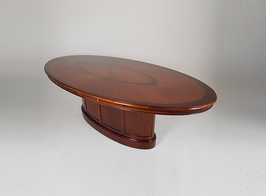 Foto Art Deco Conference Table with Pullout Side Tables, Bohemia 1930 h78x238x120