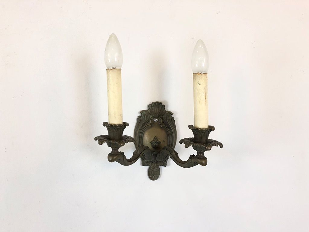Foto Early Jugendstil Metal Wall Lamp 1900 h30