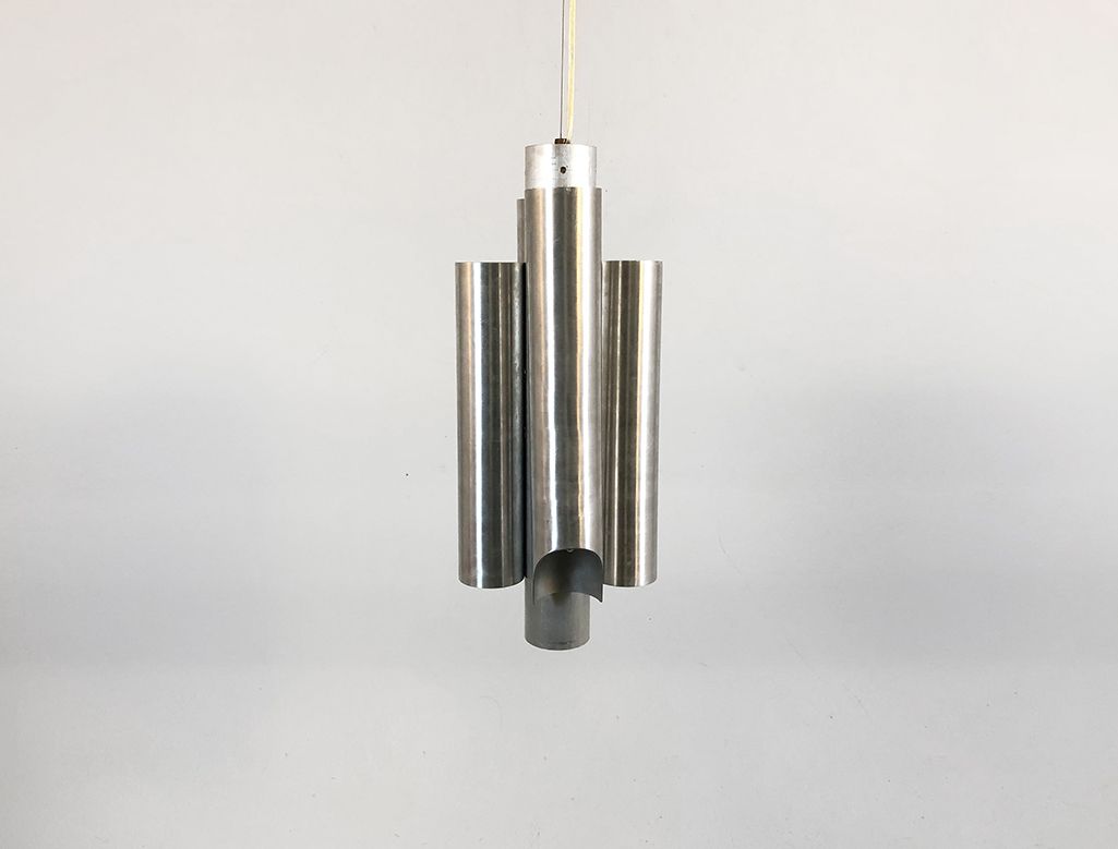 Foto Chrome Pipes Hanging Lamp 1970 h80
