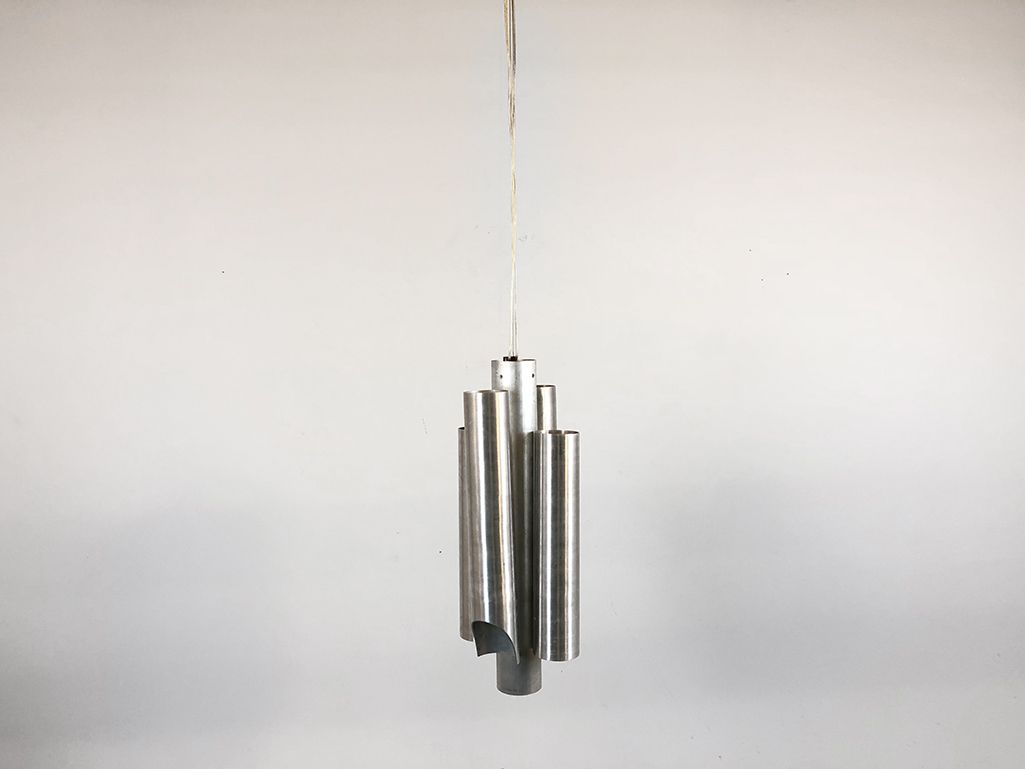 Foto Chrome Pipes Hanging Lamp 1970 h80