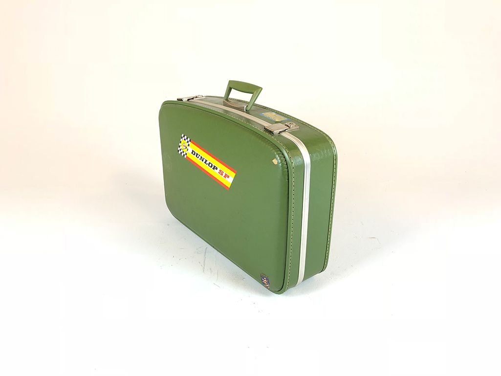 Foto Green Leather Suitcase 1966 3 Sizes h42x60x16