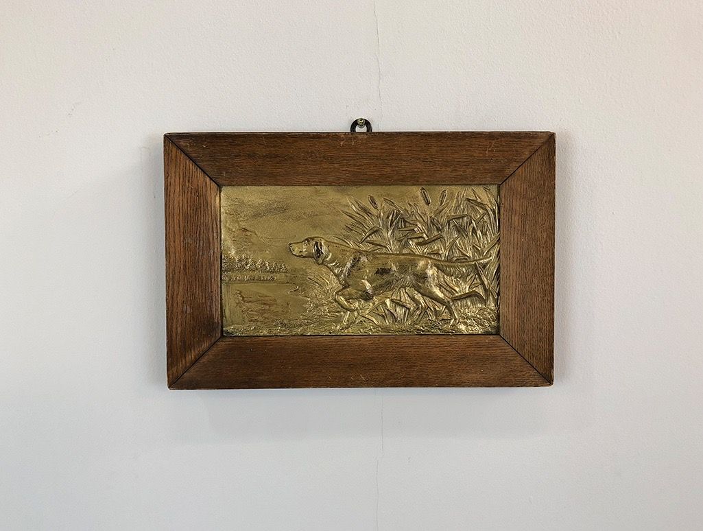 Foto Brass Relief Hunting Dog Bad Tölz 1915 21C1