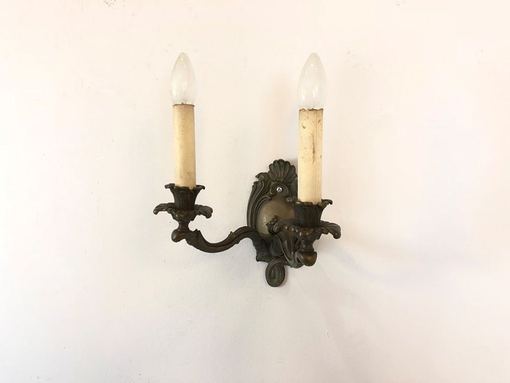 Foto Early Jugendstil Metal Wall Lamp 1900 h30