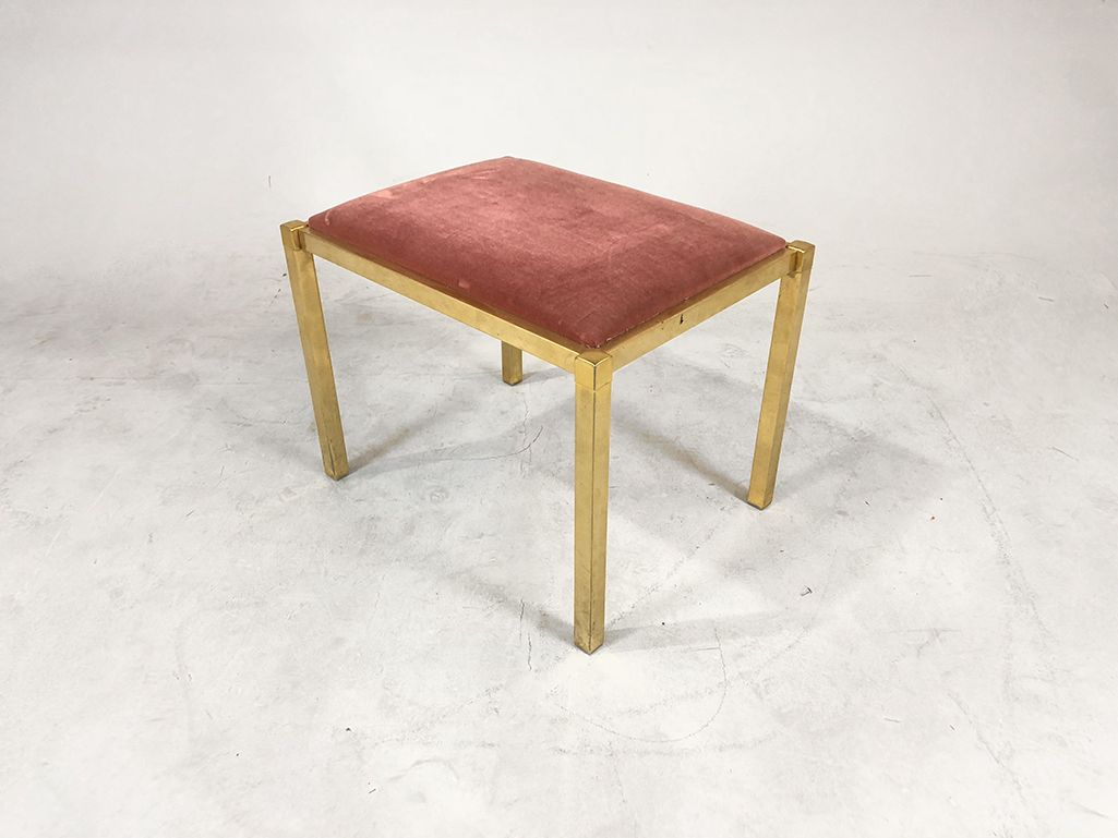Foto Golden Stool with Rosé Cushion