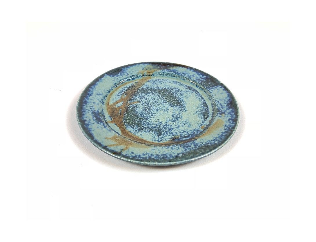 Foto Turquoise Stoneware Plate 1970