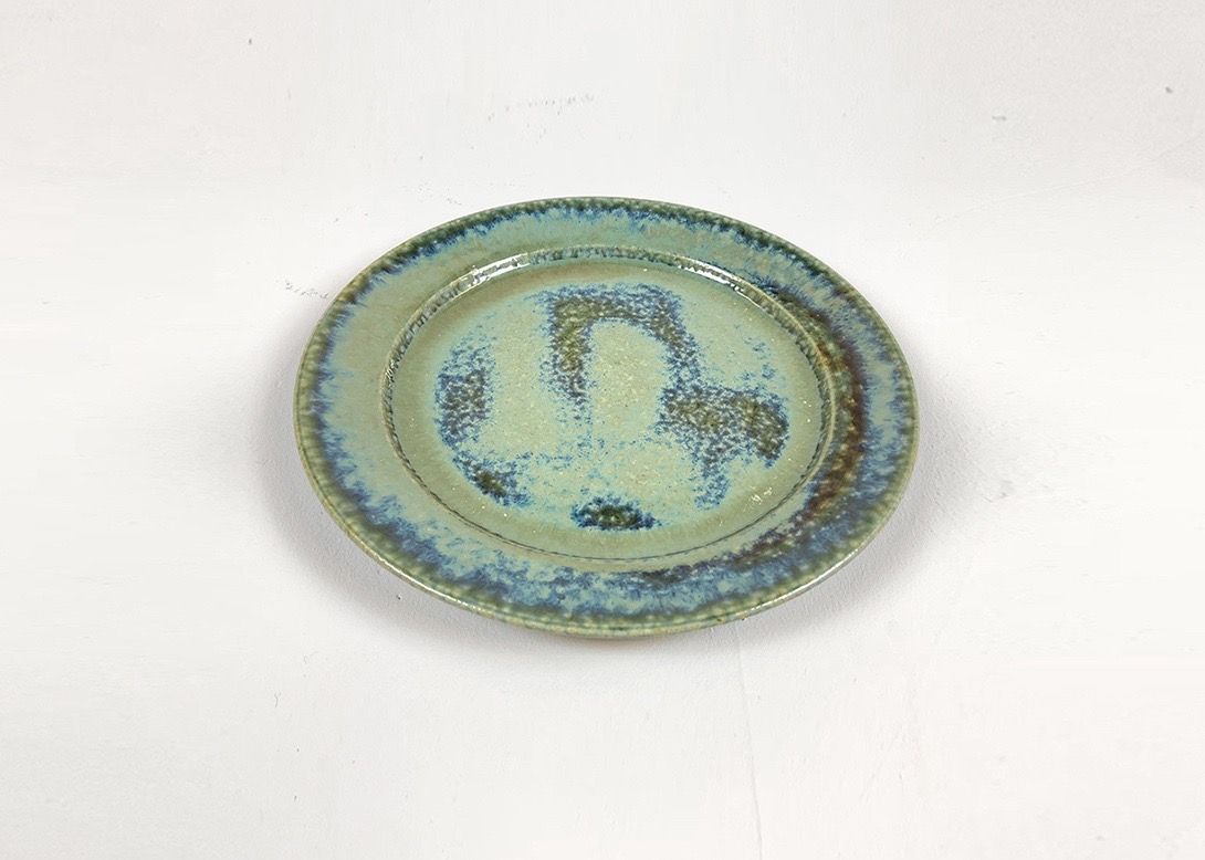 Foto Turquoise Stoneware Plate 1970
