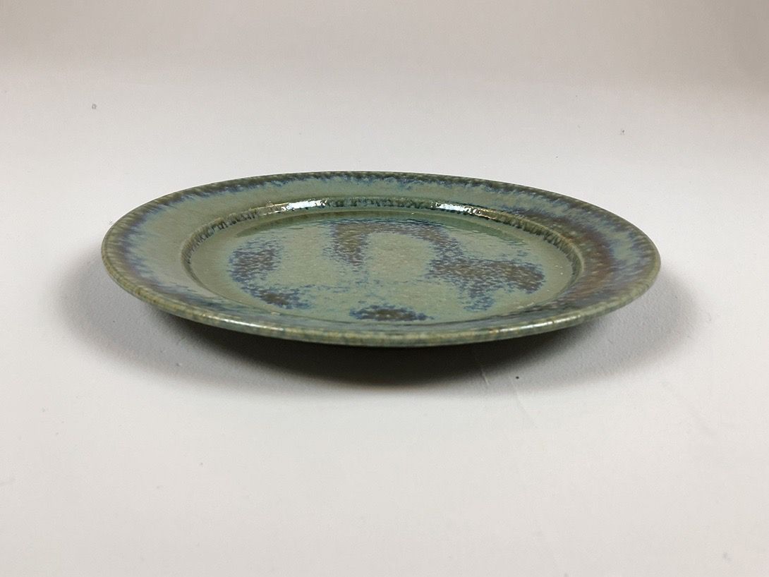 Foto Turquoise Stoneware Plate 1970