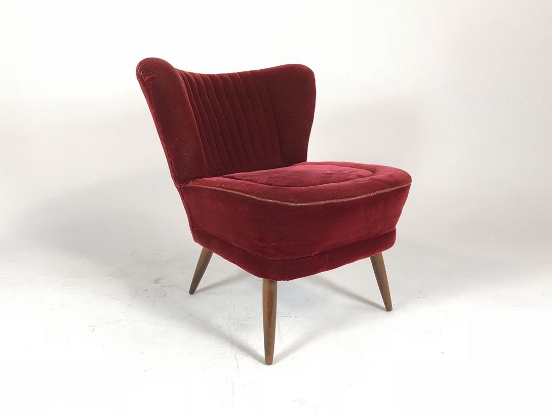 Foto Velvet Wingback Cocktail Chair