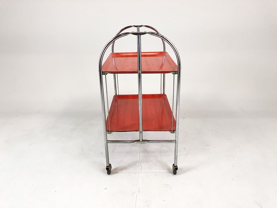 Foto Red Foldable Serving Cart h80x65x42