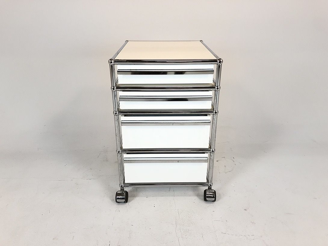 Foto White Office Drawer with Metal Frame