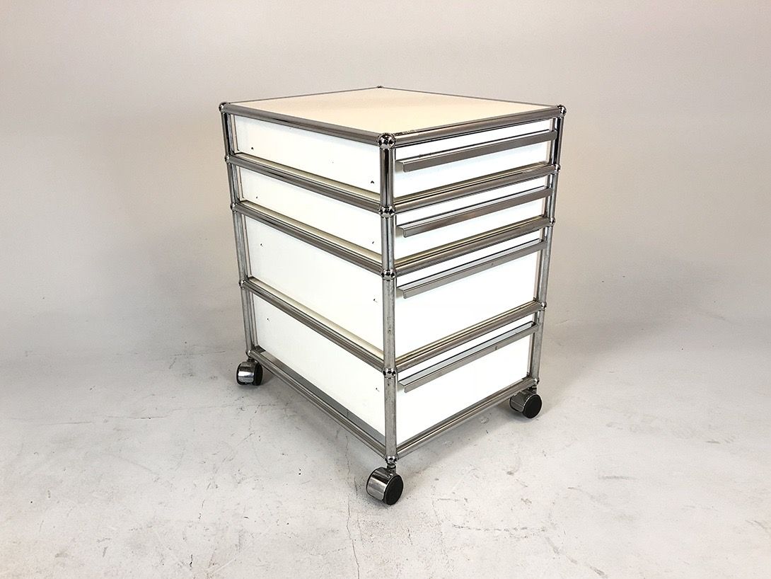 Foto White Office Drawer with Metal Frame