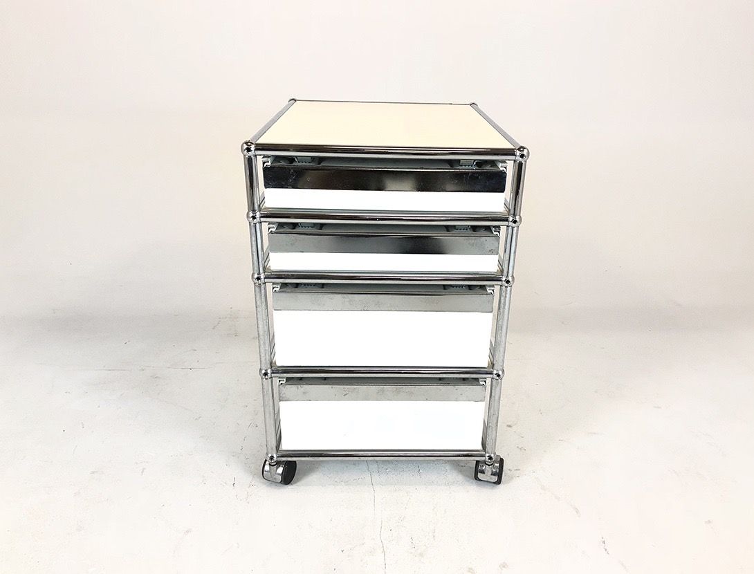 Foto White Office Drawer with Metal Frame