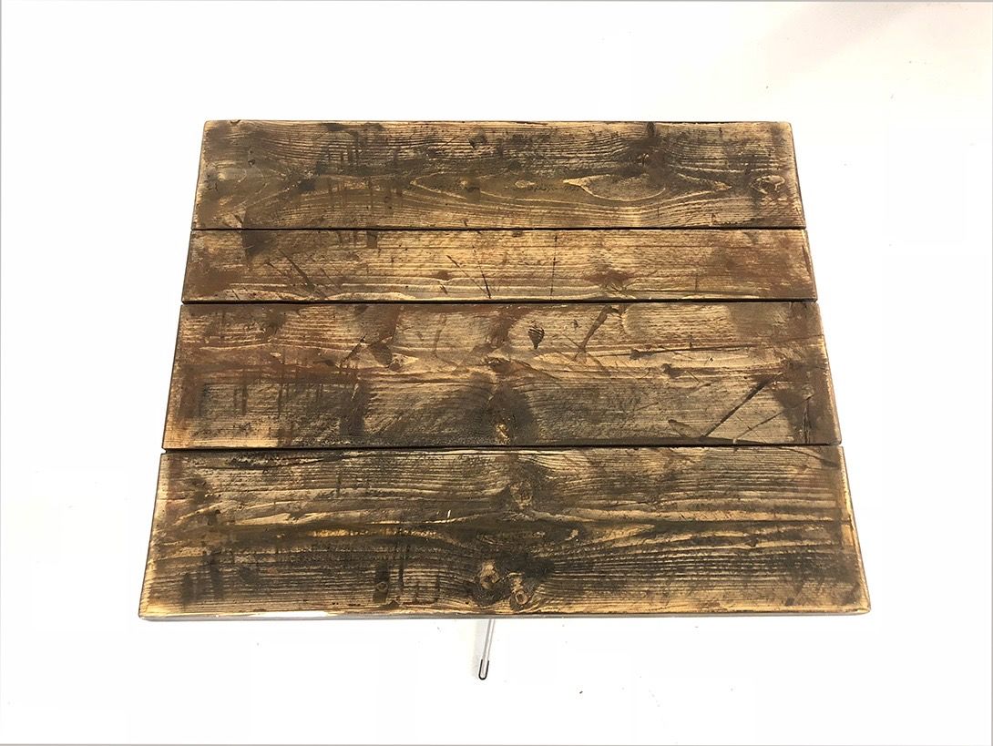 Foto Dark Brown Wooden Bistro Table on Metal Stand h72x80x64